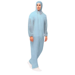 Santex Mono de Polipropileno con Capucha 40gr. Talla XL - Cremallera y Elasticos para Mejor Ajuste - Conforme (UE) 2016/425 - Color Azul