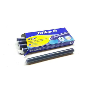 Pelikan 4001 GTP/5 Pack de 5 Cartuchos Largos - Tinta de Alta Calidad - Compatible con Plumas Estilograficas - Color Azul Real