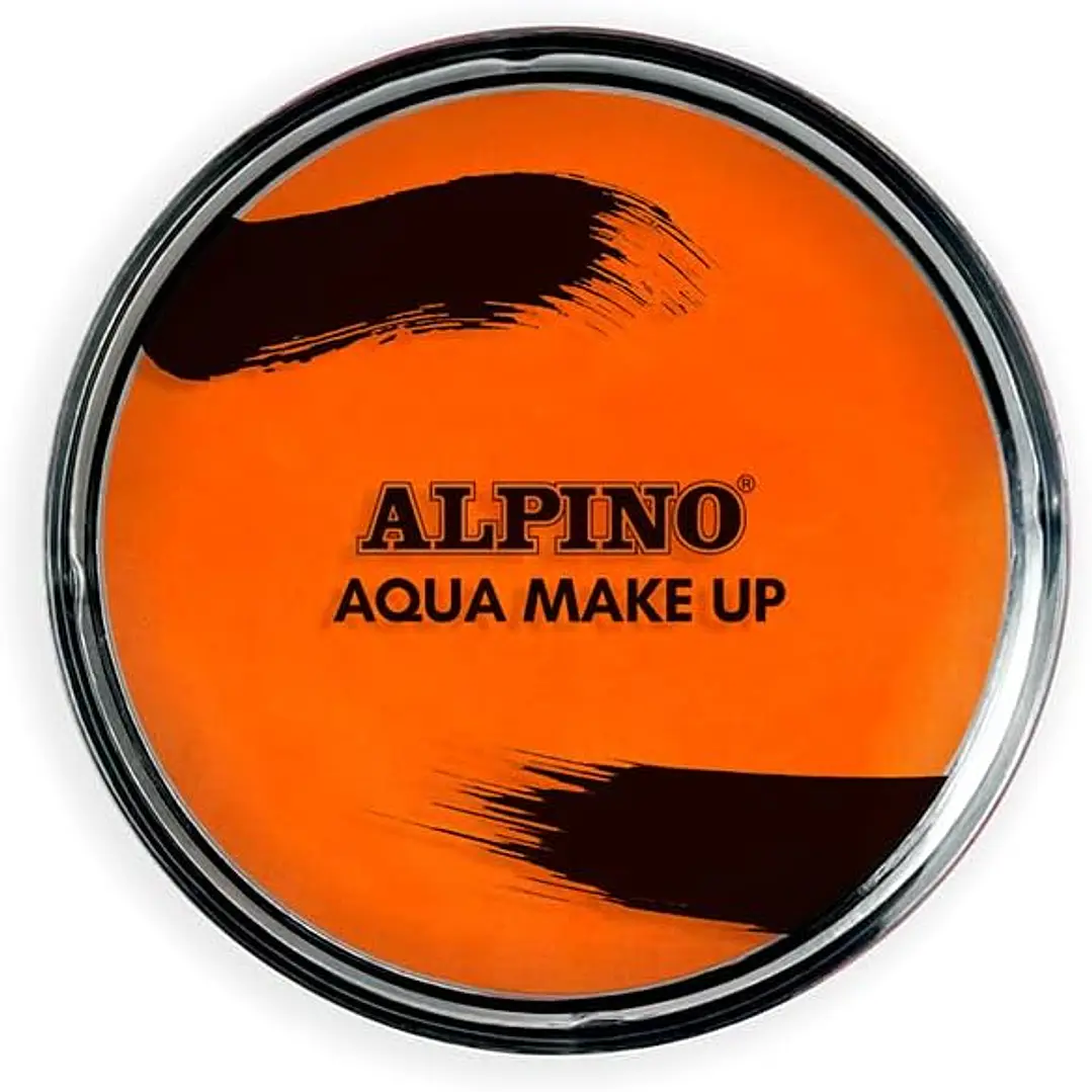 Alpino Aqua Make-up Polvera de Maquillaje Facial Acuarelable - Se Lava con Agua y Jabon - Color Naranja 1
