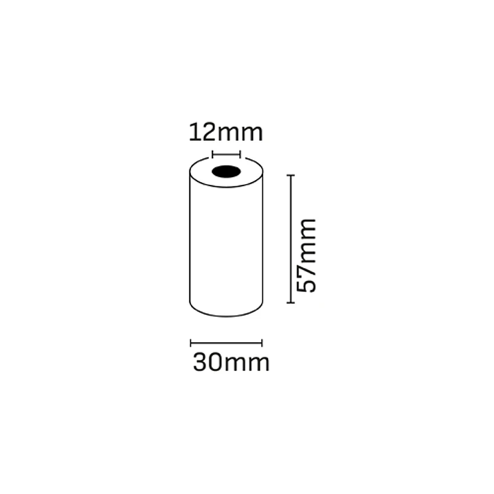 Oqonos Rollo de Papel Termico 57x30x12mm, Libre de BPA, FSC 1