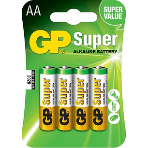 GP Pack de 4 Pilas Super Alcalinas LR06 AA 1.5V