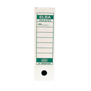 Elba Caja de Archivo Definitivo A4 - Resistente y Duradera - Tamaño Estandar A4 - Diseño Elegante y Funcional - Color Blanco y Verde
