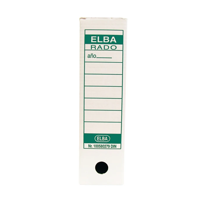 Elba Caja de Archivo Definitivo A4 - Resistente y Duradera - Tamaño Estandar A4 - Diseño Elegante y Funcional - Color Blanco y Verde 1