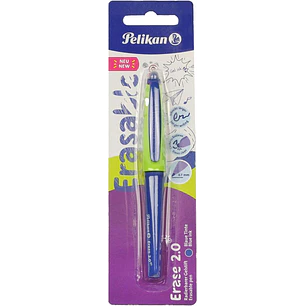 Pelikan Roller Erase 2.0 Boligrafo - Empuñadura Ergonomica Antifatiga - Duracion Larga de la Tinta - Cuerpo del Mismo Color de Escritura - Color Azul