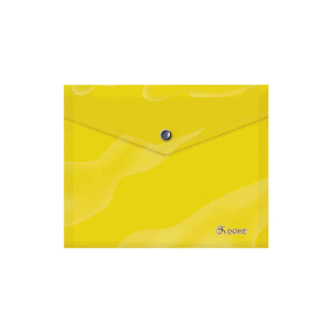 Dohe Sobre Portadocumentos A5 - Cierre de Broche - Polipropileno Opaco 150 Micras - Color Amarillo 1