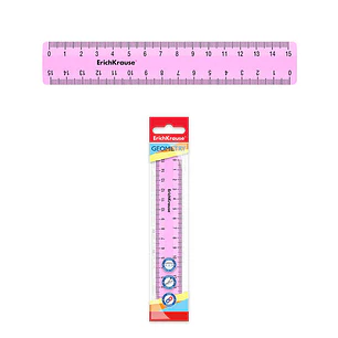 Erichkrause Regla Pastel - 15cm - Rosa - Bolsa de Polietileno