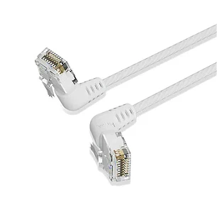 Vention Cable de Red Acodado Cat.6a UTP - Slim - Longitud 3m - Velocidad hasta 10Gbps - 32 AWG - Cubierta de PVC - Cabeza Rotatoria 360º - Color Blanc