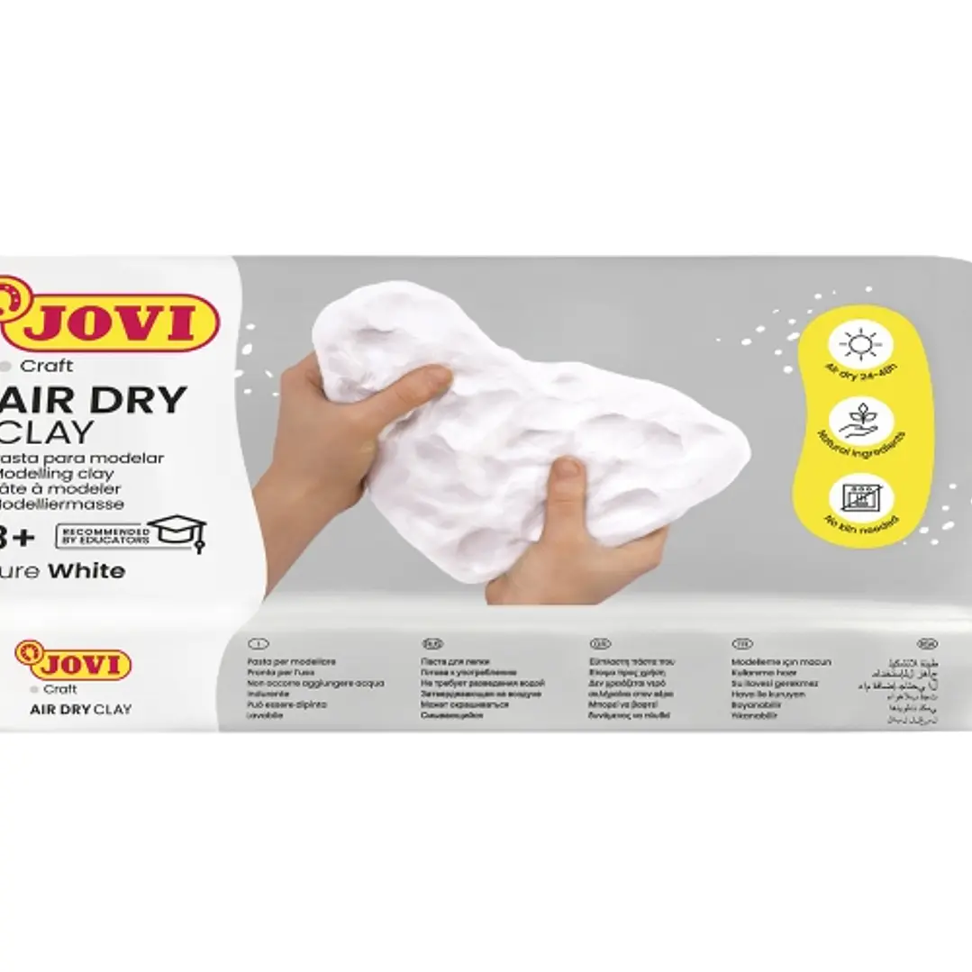 Jovi Air Dry Pasta para Modelar 1000gr - Endurecible al Aire - Tacto Fresco - Facil de Moldear - Multi-Superficie - Secado en 24H - Acabado Fino - Col 1