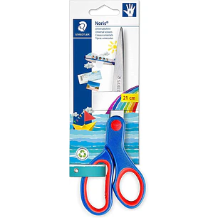 Staedtler Noris 965 Tijera Escolar para Niños - Acero Inoxidable - Suave y Ergonomica - Corte de Calidad - Longitud 21cm