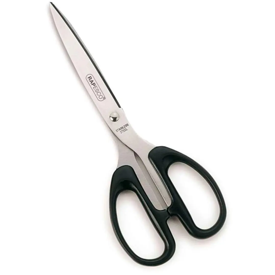 Rapesco Essential Tijeras de Acero Inoxidable 21cm - Mangos Ergonomicos - Aptas para Diestros y Zurdos - Color Negro 1