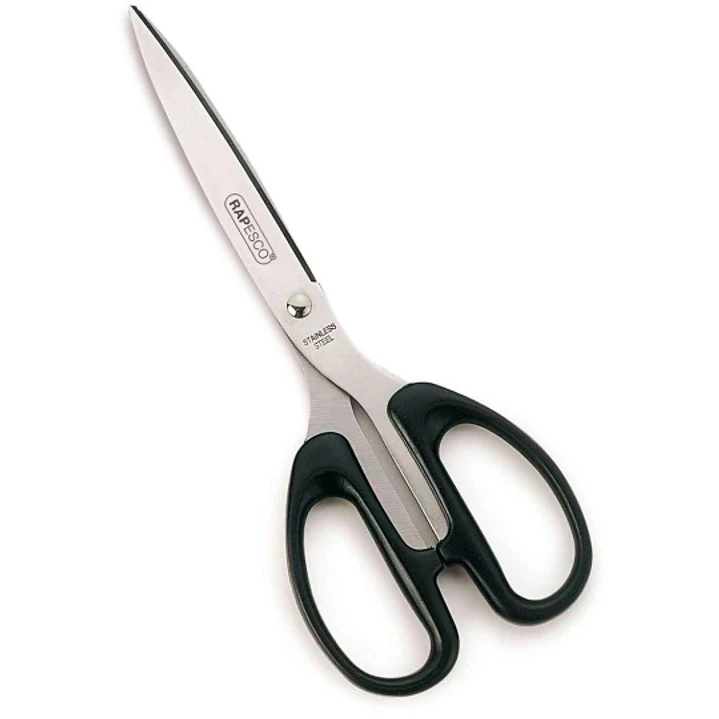 Rapesco Essential Tijeras de Acero Inoxidable 21cm - Mangos Ergonomicos - Aptas para Diestros y Zurdos - Color Negro 1