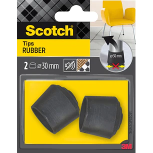 Scotch Pack de 2 Conteras de Goma - Diametro de 30mm - Color Negro