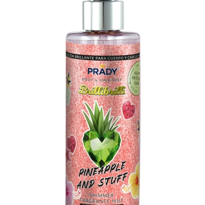 Prady Brilli Brilli Body & Hair Mist Pineapple and Stuff - Frasco de 250 ml - Spray Pulverizador 1