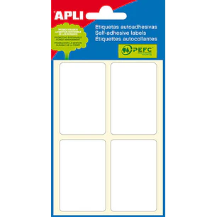 Apli Etiquetas Minibolsa Blancas 34.0 x 53.0mm 6 Hojas