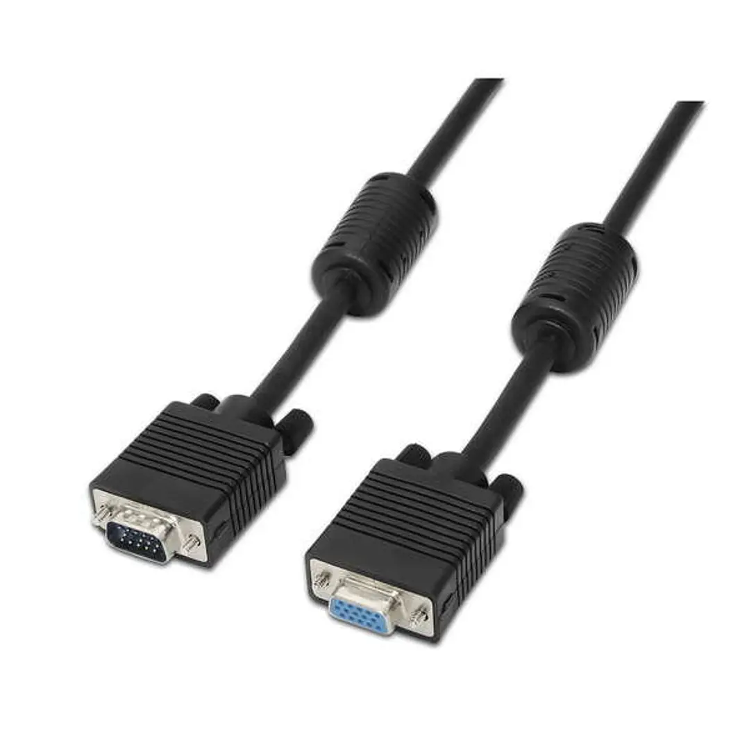 Aisens Cable SVGA con Ferrita - HDB15/Macho-HDB15/Hembra - 1.8m - Color Negro 1
