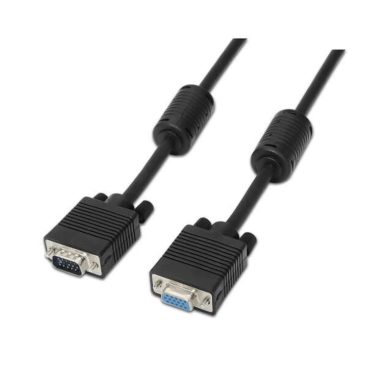 Aisens Cable SVGA con Ferrita - HDB15/Macho-HDB15/Hembra - 1.8m - Color Negro 1
