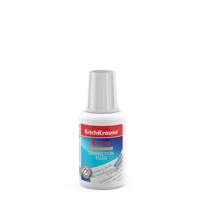 Erichkrause Corrector Liquido Extra con Pincel Aplicador 20gr - Secado Rapido - Resultado Excelente con Todo Tipo de Tinta - Color Blanco 1