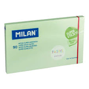 Milan Bloc de 90 Notas Super Adhesivas - Removibles - Mayor Permanencia - 76mm x 127mm - Color Verde Pastel