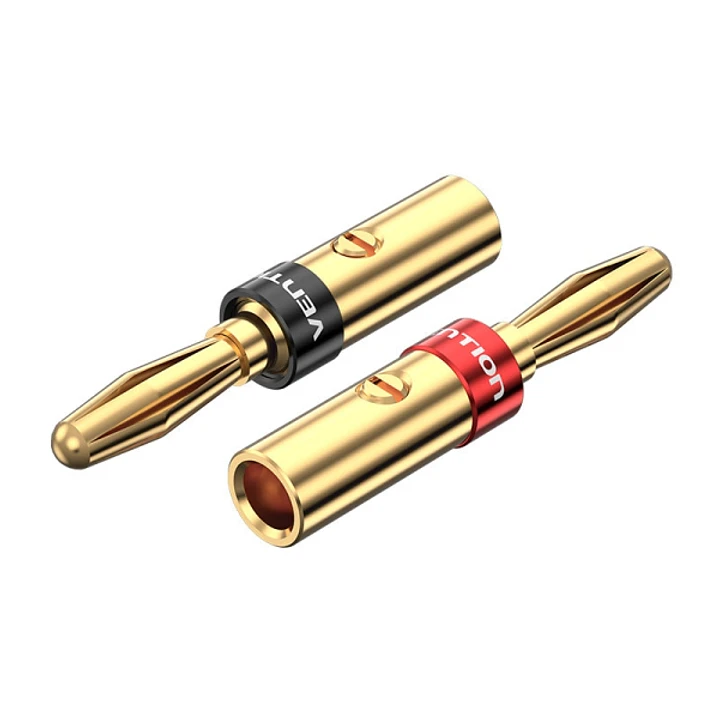 Vention Pack 2 Conector Altavoz Banana Bañados en oro 1