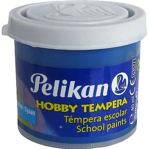 Pelikan Tempera Escolar Frasco 40ml - Facil de Lavar - Ideal para Actividades Escolares - Color Azul