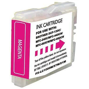 Brother LC1000XL/LC970XL Magenta Cartucho de Tinta Generico - Reemplaza LC1000M/LC970M