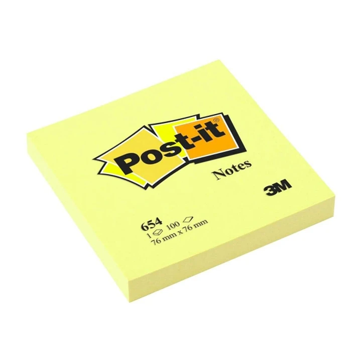 Post-it Bloc de 100 Notas Adhesivas Removibles Canary Yellow 76x76mm - Papel con Certificacion PEFC - 7100103157, 7100233248 - Color Amarillo Claro 1