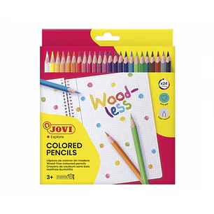 Jovi Woodless Pack de 24 Lapices de Colores - Forma Triangular - Minas Resistentes - Sin Madera - Colores Surtidos