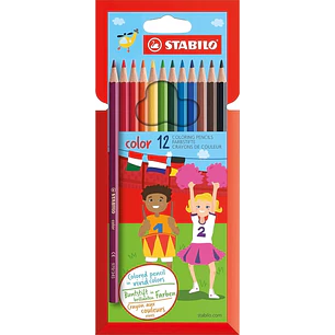 Stabilo Color Pack con 12 Lapices de Colores - Mina de 2.5mm - Ideal para el Colegio - Colores Surtidos