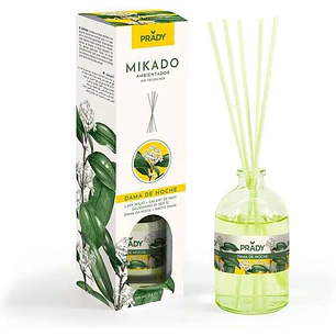 Prady Ambientador Mikado Dama de Noche - Frasco de Cristal 100ml y Varitas Difusoras