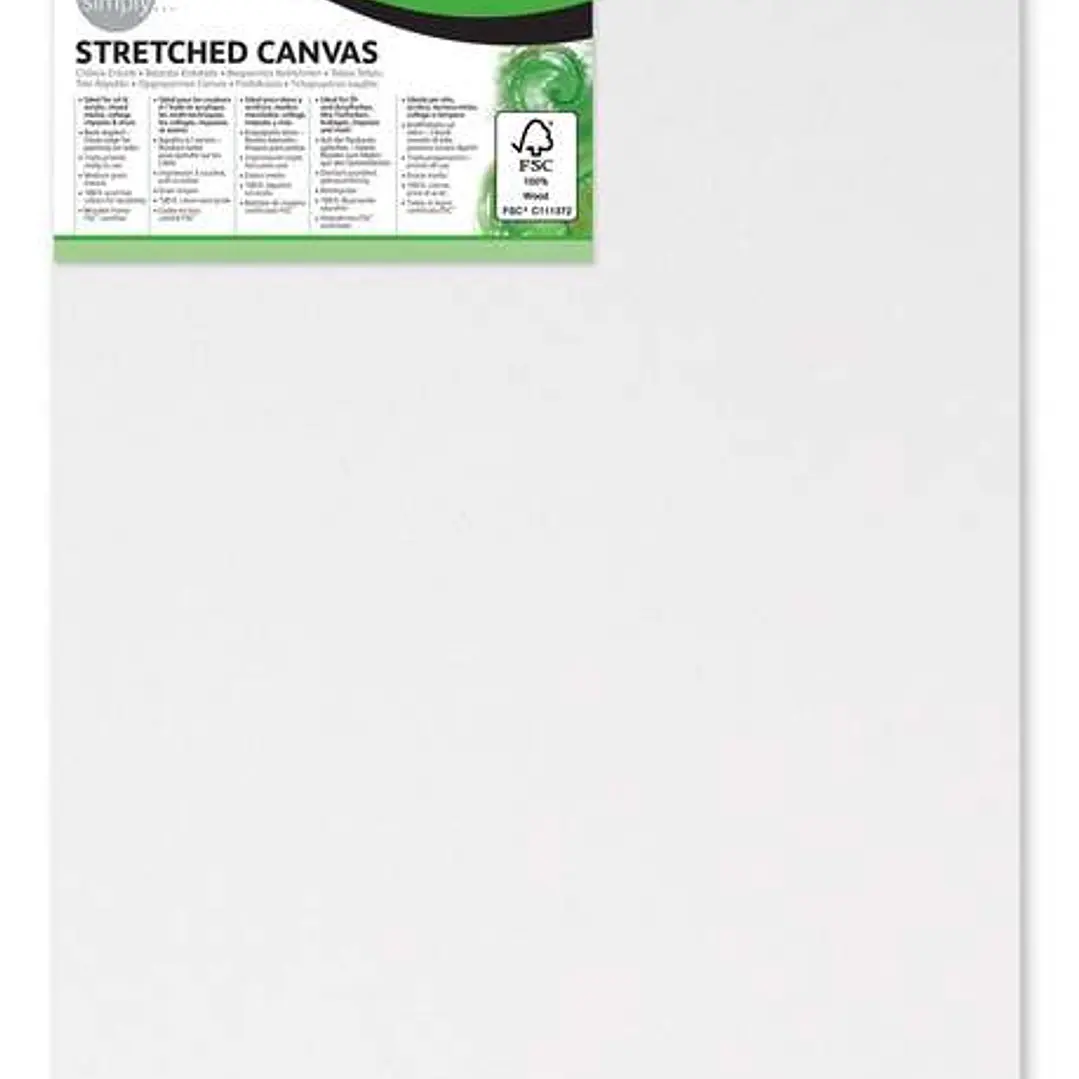 Daler Rowney Simply Bastidor Entelado 18x24cm - Imprimacion Triple - Grano Medio - 100% Algodon sin Acido - 250g 1