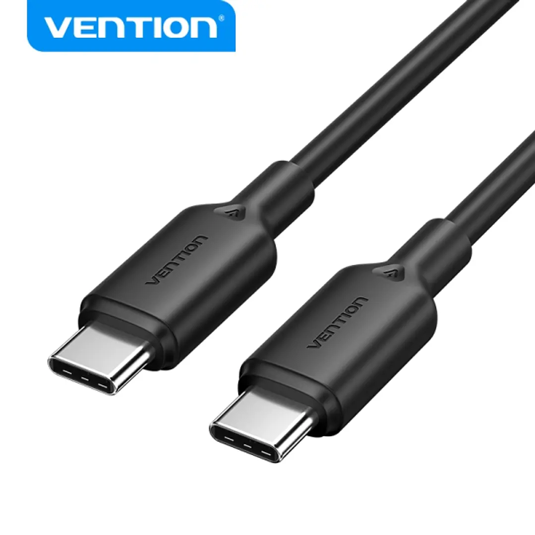 Vention Cable USB - Conector Niquelado - Potencia 60W - Corriente Max. 3A - 2 Metros - Color Negro 1