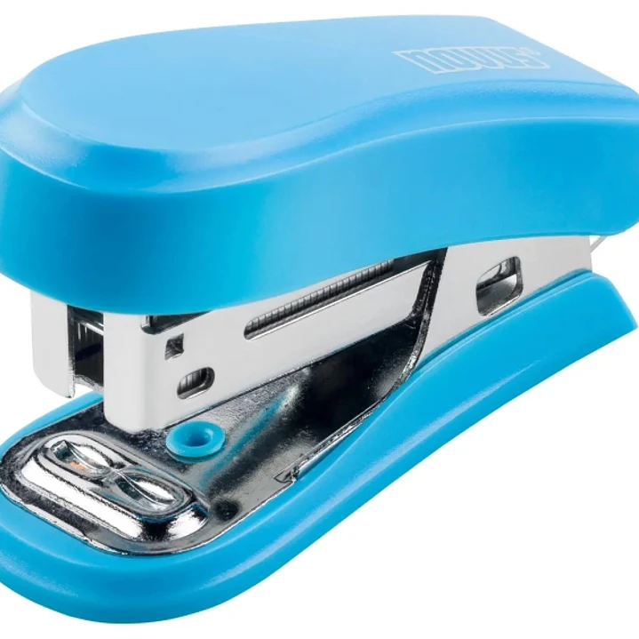 Novus Mini Grapadora Compacta - Hasta 12 Hojas - Grapado Cerrado y Abierto - Incluye 320 Grapas - Color Azul 1