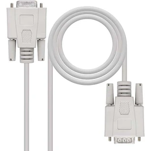 Nanocable Cable Serie RS232 DB9 Macho a DB9 Hembra 3m - Color Beige