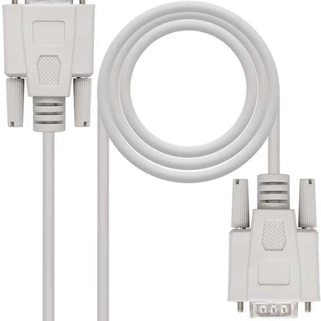 Nanocable Cable Serie RS232 DB9 Macho a DB9 Hembra 3m - Color Beige 1