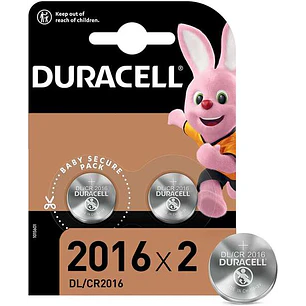 Duracell Pack de 2 Pilas Litio de Boton DL2016 3V - Tecnologia Baby Secure