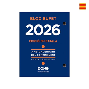 Dohe Bloque Bufete Anual en Catalan - 2 Perforaciones - Calendario Contribuyente - Planning Mensual - 640 Paginas