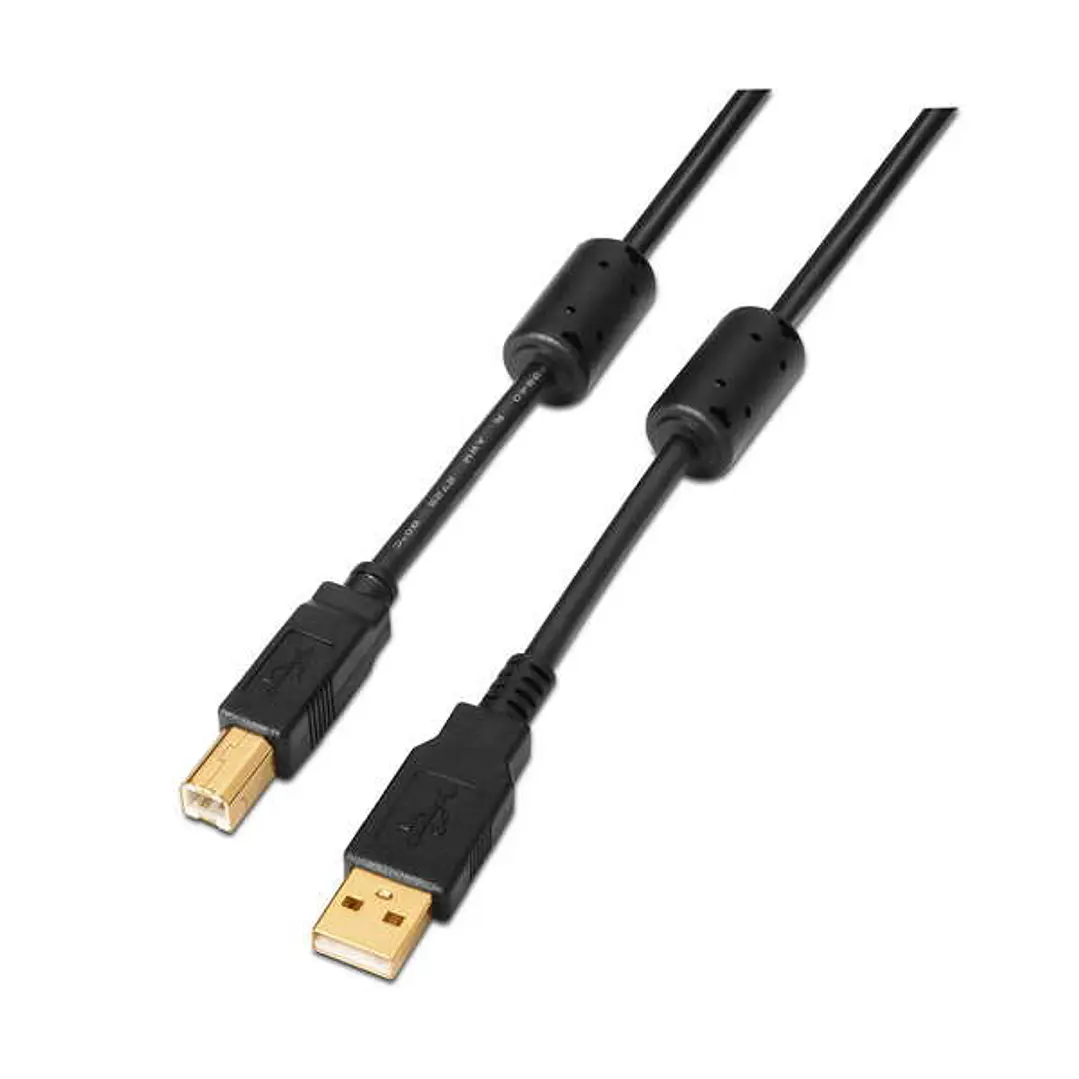 Aisens Cable USB 2.0 Impresora Super Alta Calidad con Ferrita - Tipo A Macho a Tipo B Macho - 3.0m - Color Negro 1