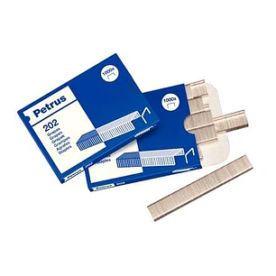 Petrus Caja de 1000 Grapas 202 Galvanizadas - Hasta 10 Hojas - Patilla de 4mm