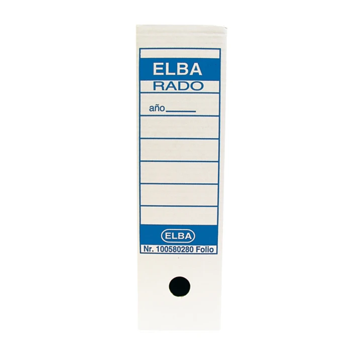 Elba Caja de Archivo Definitivo Folio Prolongado - Resistente y Duradera - Ideal para Organizar Documentos - Diseño Elegante y Funcional - Color Blanc 1