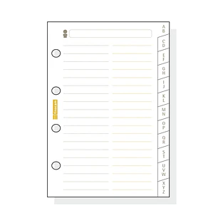 Finocam C175 Indice Alfabetico para Agendas Classic - 12 Solapas - Formato 601 - 56x89x3mm - Cartulina - Color Blanco