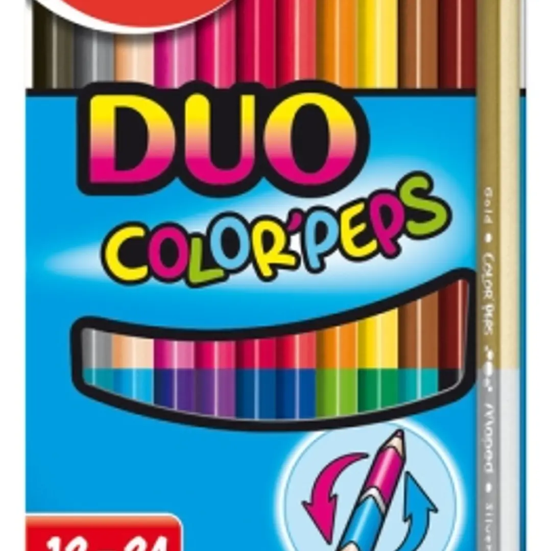 Maped Color´Peps Duo Pack de 12 Lapices Bicolores Triangulares - Doble Punta 2.9mm - Madera Certificada FSC - Colores Surtidos 1