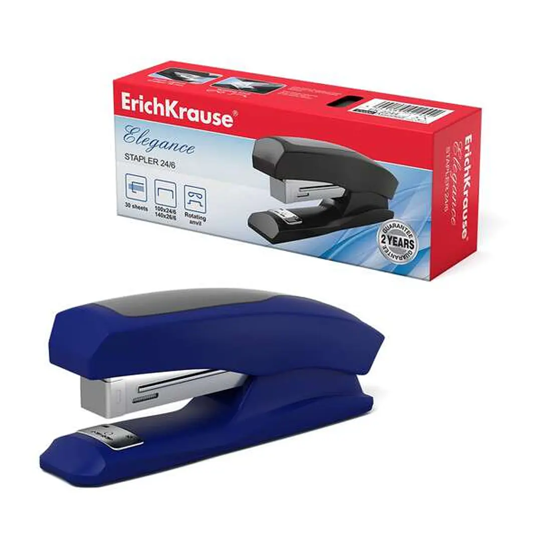 Erichkrause Grapadora Elegance Half-Strip - Resistente a Golpes - Mecanismo de Acero - 2 Tipos de Engrapado - Color Variado 1