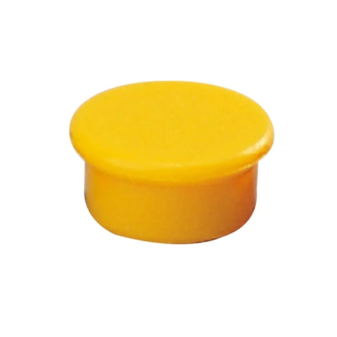 Dahle 95513 Pack de 10 Imanes para Pizarra Blanca - Diametro de 13mm - Color Amarillo 1