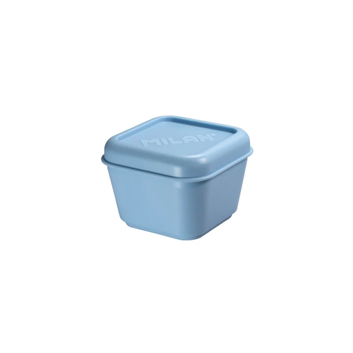 Milan Coleccion 430 Fiambrera Cuadrada 0.33L - Apta para Microondas, Lavavajillas y Congelador - Libre de BPA - Medidas 10x10x7,5cm - Color Azul 1