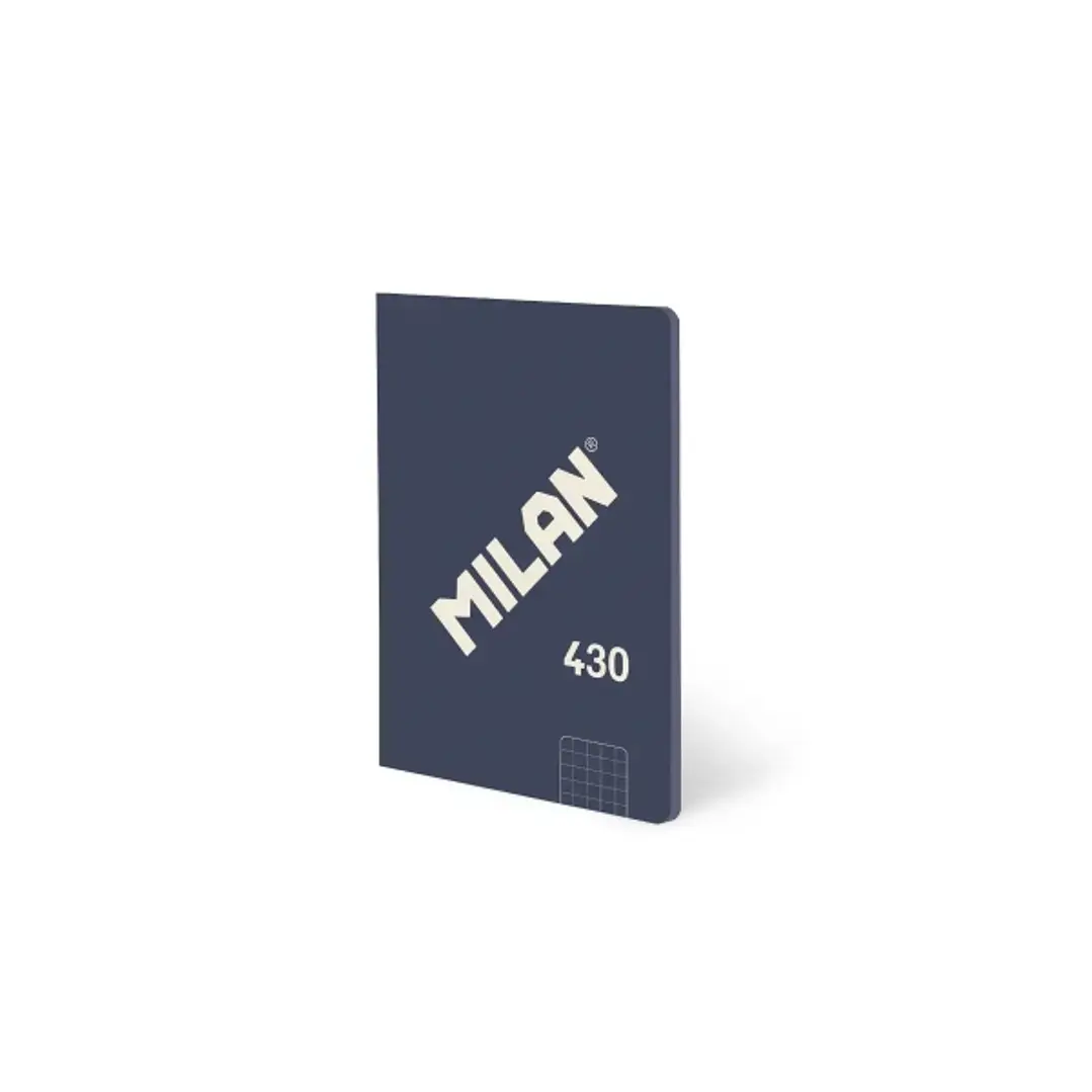 Milan 430 Libreta Encolada Formato A6 Cuadricula 5x5 - 48 Hojas de 95 gr/m2 - Microperforado - Tapa Blanda - Color Azul 1