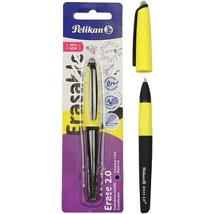 Pelikan Roller Erase 2.0 Boligrafo - Empuñadura Ergonomica Antifatiga - Duracion Larga de la Tinta - Cuerpo del Mismo Color de Escritura - Color Negro