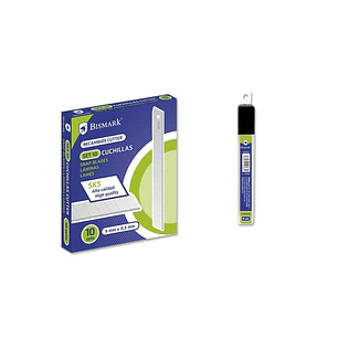 Bismark Blister de 10 Cuchillas de Recambio en Acero de Alta Calidad - Medida 9mmx0.5mm - Acero SK5