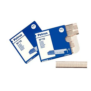 Petrus Caja de 1000 Grapas Nº10 Galvanizadas - Hasta 10 Hojas - Patilla de 4mm
