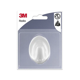 3M Gancho Adhesivo Ovalado - Grande - Soporta hasta 1.2kg - Color Blanco