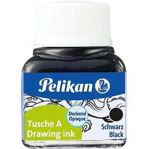 Pelikan 523 N17 Tinta China 10ml - Tinta de Alta Calidad - Resistente al Agua - Ideal para Dibujo y Caligrafia - Color Negro